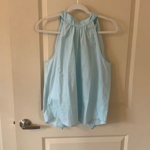 J crew blue halter neck blouse